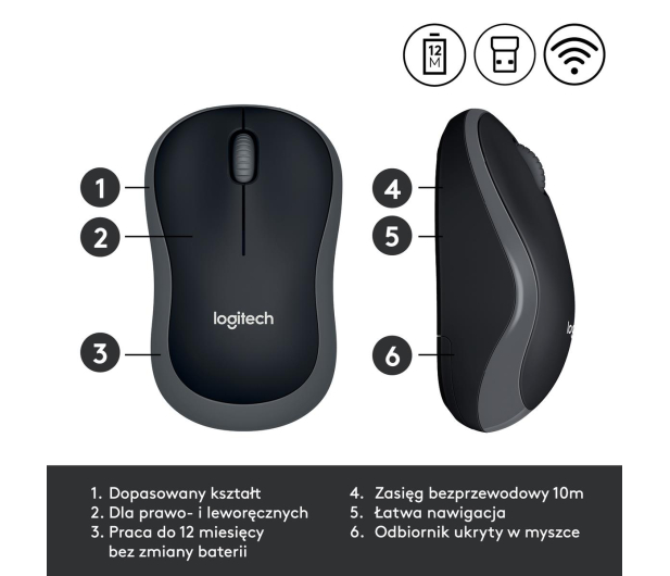 LOGITECH M185 GREY 910-002238 - 69022 - zdjęcie 9